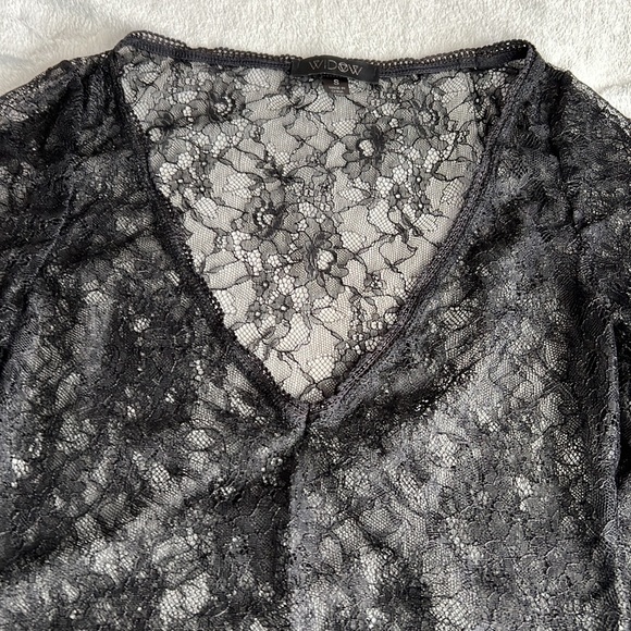 NWOT Widow Midnight Hour Victorian Blouse Top Black Size Small - Picture 6 of 14